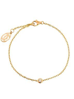 Cartier Damier Diamond Bracelet Small SM 18.5 cm 18k PG 750 Diamant Leger